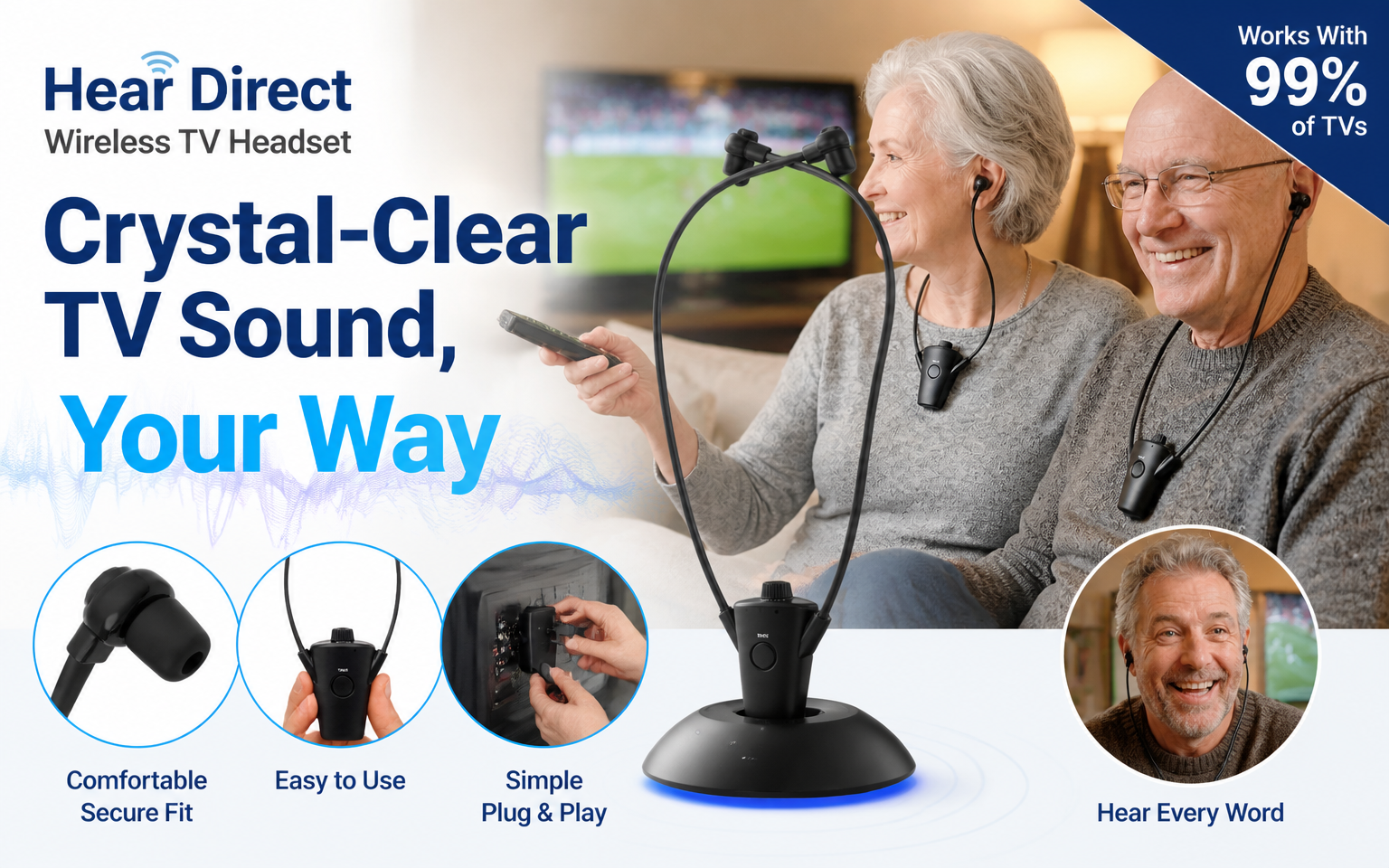 Hear Direct Wireless TV Headset